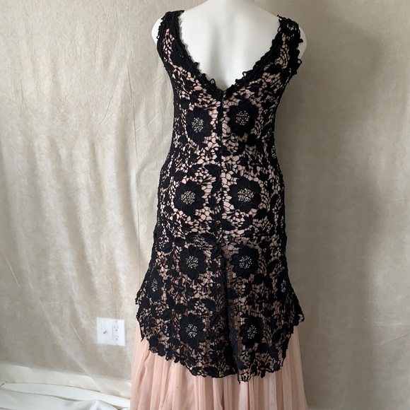 Betsy Adam peach & black Swarovski stone gown - Picture 9 of 17